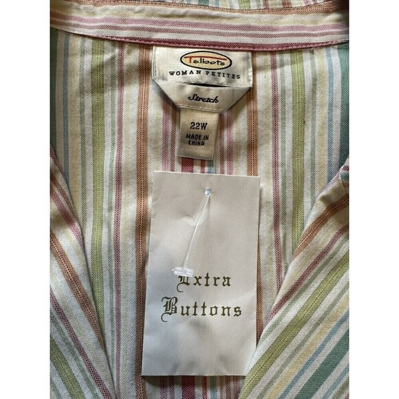 Talbots Blazer 22W Petites Jacket Multicolored Striped Button Down Career NEW - Picture 4 of 8